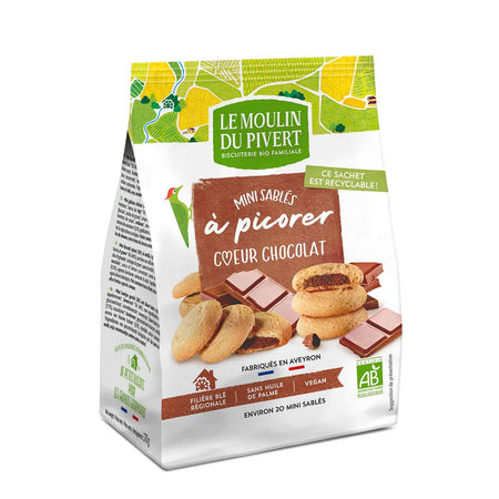 Le Moulin Du Pivert Mini Biscuits Filled with Chocolate 170g