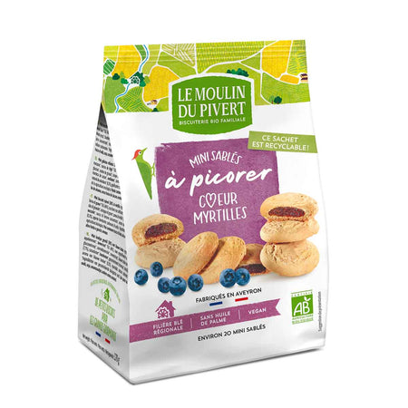 Le Moulin Du Pivert Mini Biscuits Filled with Blueberry 170g