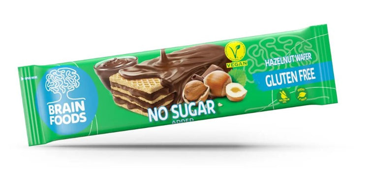 Brain Foods No Sugar Gluten Free Hazelnut Wafer 30g