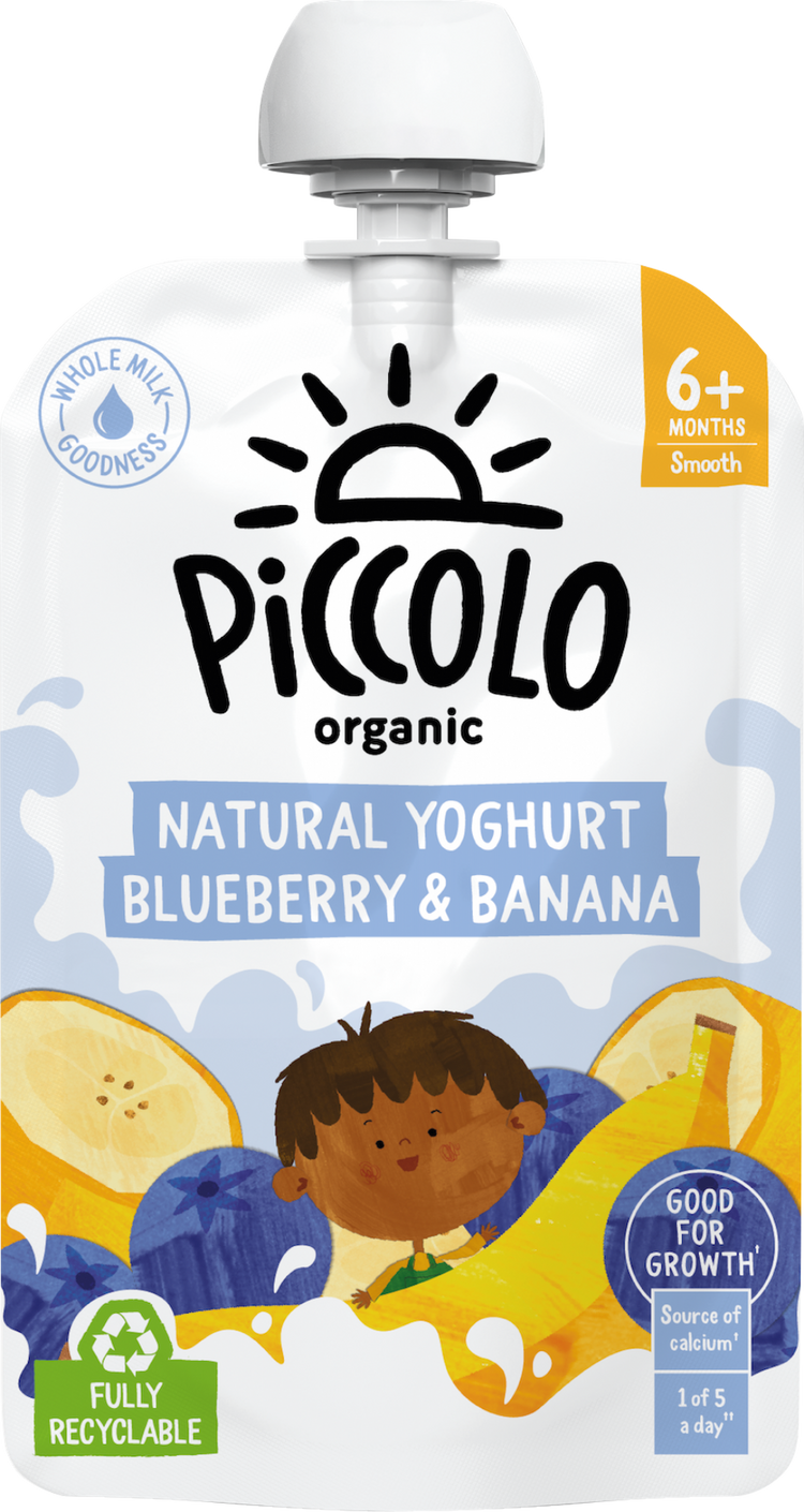 Piccolo Organic Natural Yoghurt Blueberry & Banana - 100g