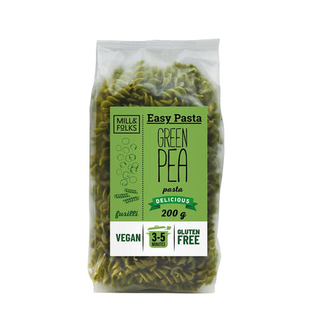 Mill & Folks Easy Pasta Green Pea Pasta Fusilli - 200g