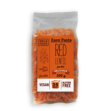 Mill & Folks Easy Pasta Red Lentil Fusilli - 200g