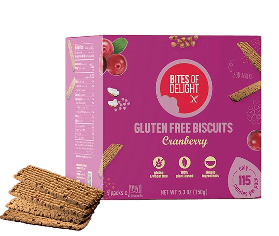 Bites of Delight Gluten Free Vegan Cranberry Biscuits 120g