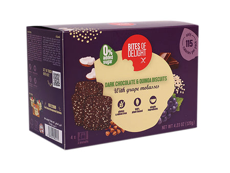 Bites of Delight Gluten Free Vegan Dark Chocolate & Quinoa Biscuits 120g