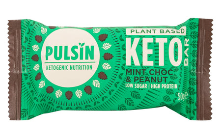 Pulsin Plant Based Keto Bar Mint Choc & Peanut 50g