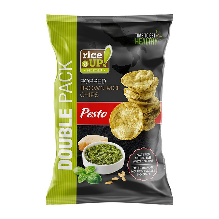 Rice Up Popped Brown Rice Chips Pesto 120g