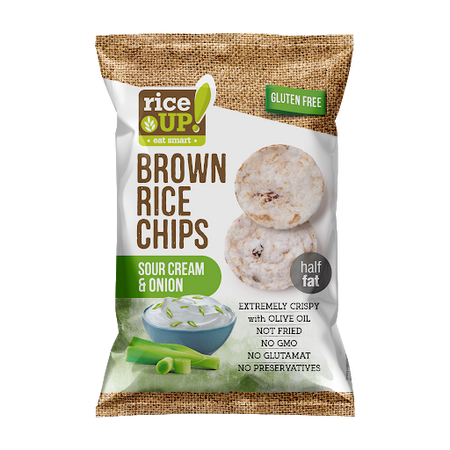 Rice Up Gluten Free Brown Rice Chips Sour Cream & Onion 60g